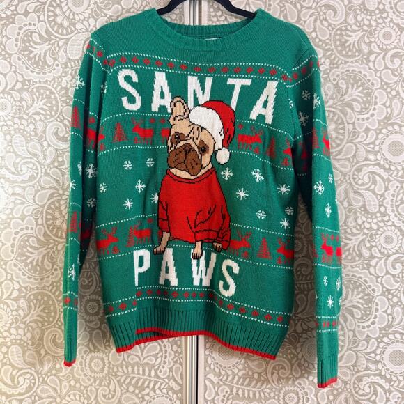 Christmas Pug Dog Sweater XL - Picture 1 of 4
